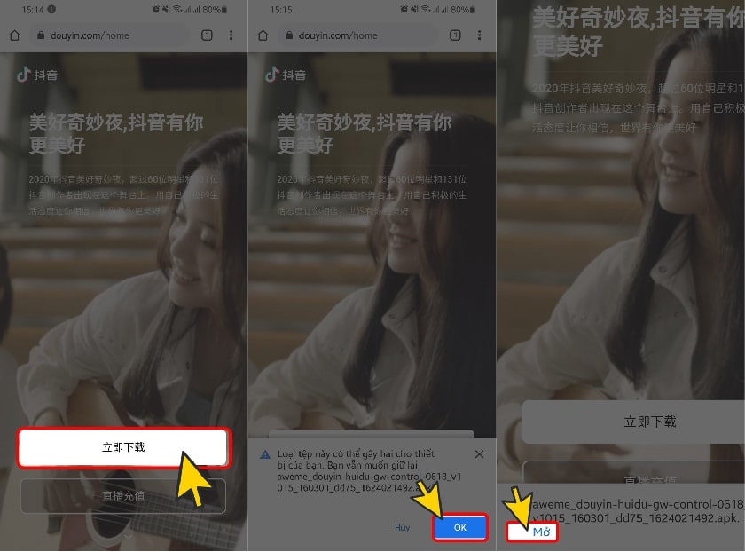 Hướng dẫn tải Tik Tok Trung Quốc dành cho phiên bản Android