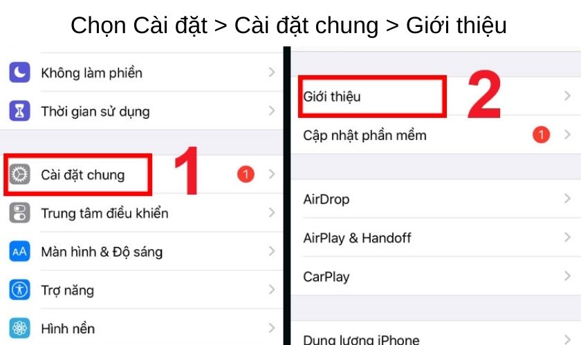 Kiếm tra số iMei iPhone qua Cài đặt