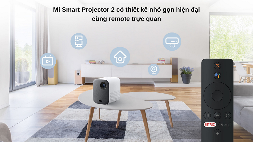 Máy chiếu mini Mi Smart Projector 2 nhỏ gọn, hiện đại