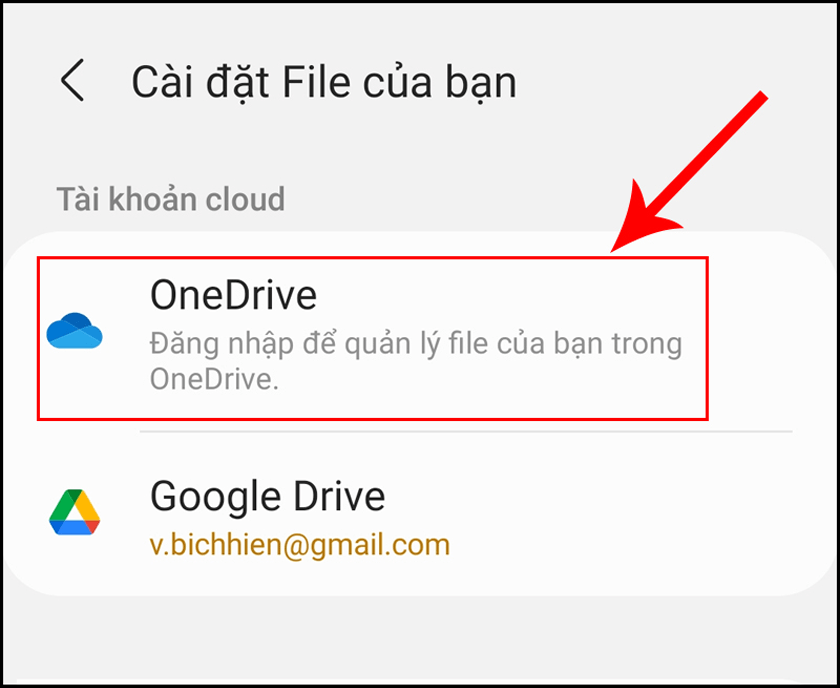 Đồng bộ với OneDrive/Google Drive