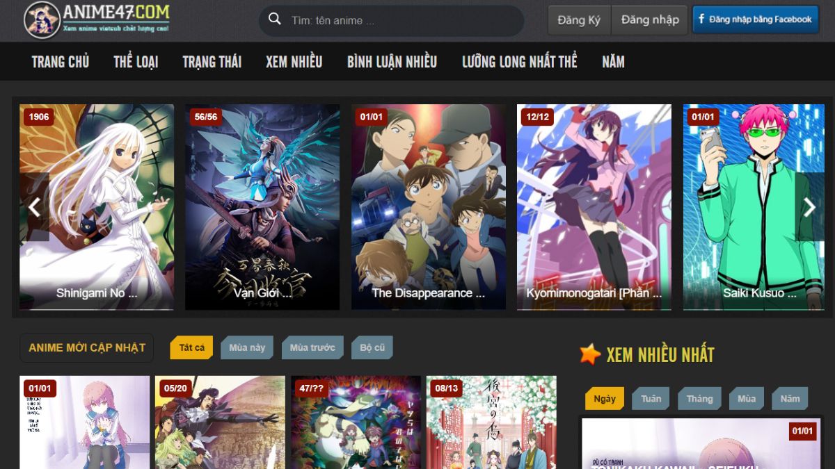Anime47 - website phim hoạt hình anime miễn phí