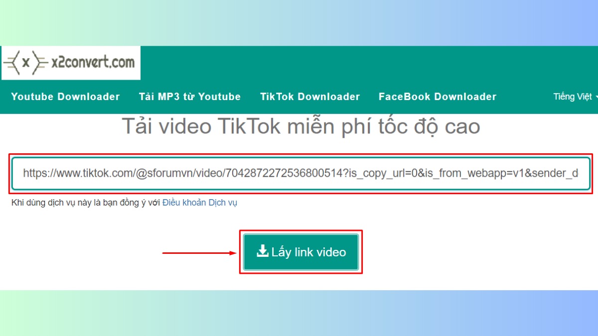 Download video TikTok không dính logo với X2 Convert