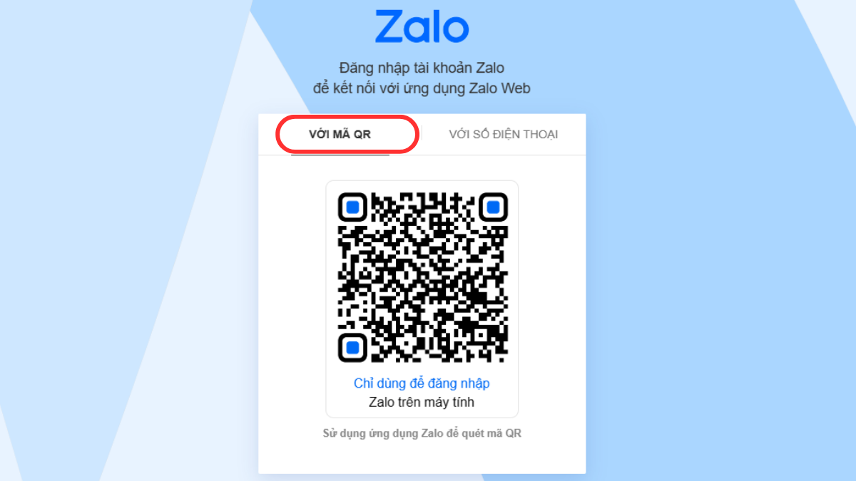 Đăng nhập Zalo trên web bằng cách quét mã QR