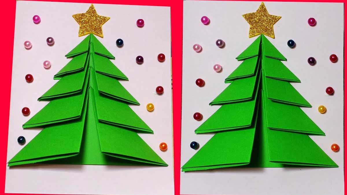 Thiệp Giáng Sinh Handmade hình cây thông