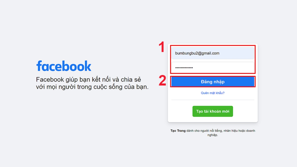 Cách đăng nhập web Facbook com đơn giản