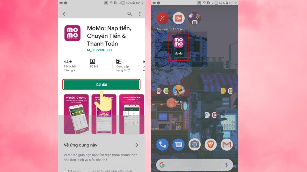 Cách tải app momo và cài đặt trên Android