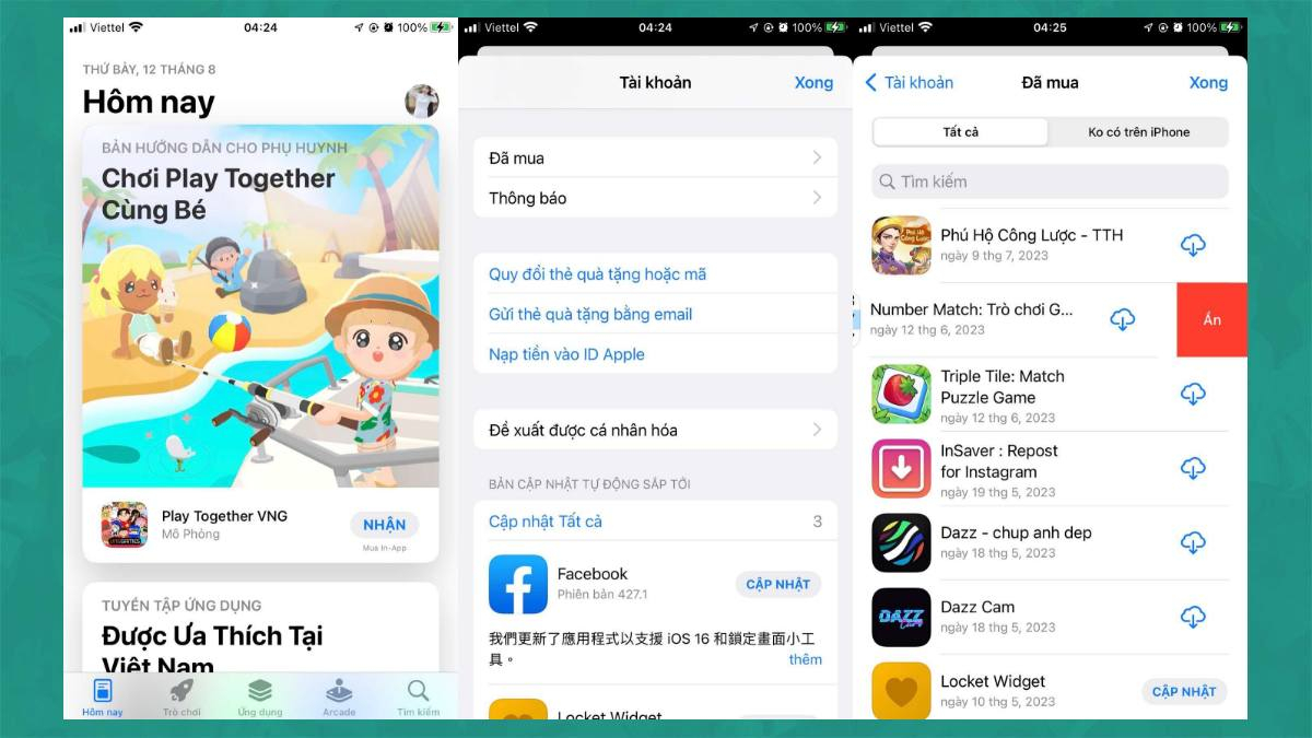 Ẩn ứng dụng với cài đặt AppStore