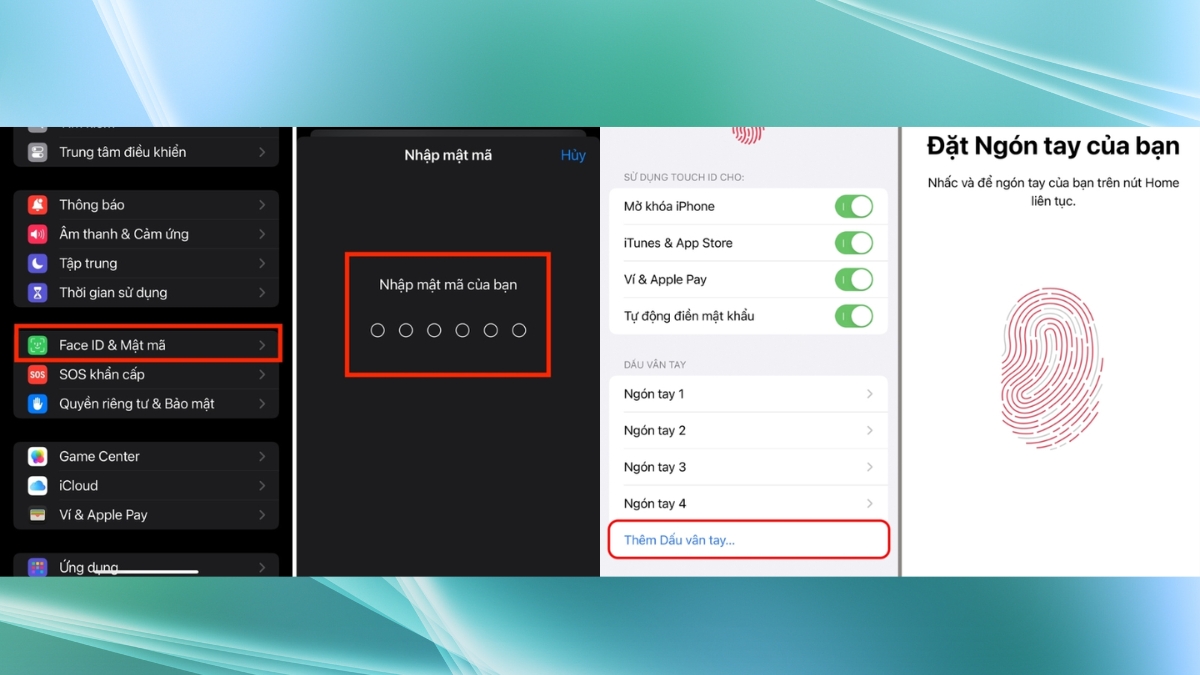 Cách cài mật khẩu iPhone bằng Touch ID