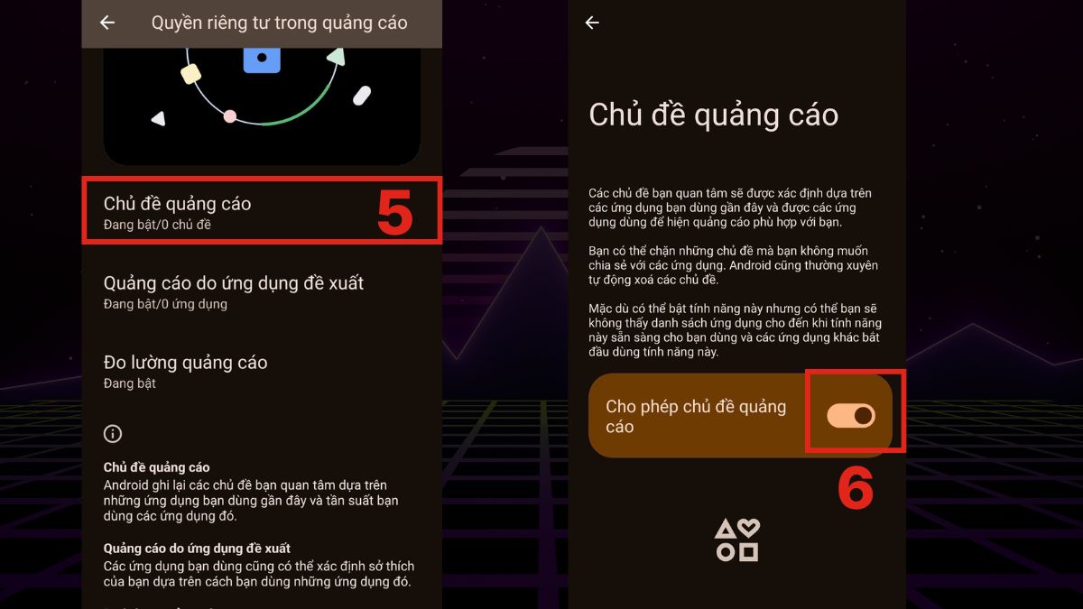 Tắt bớt quyền của google