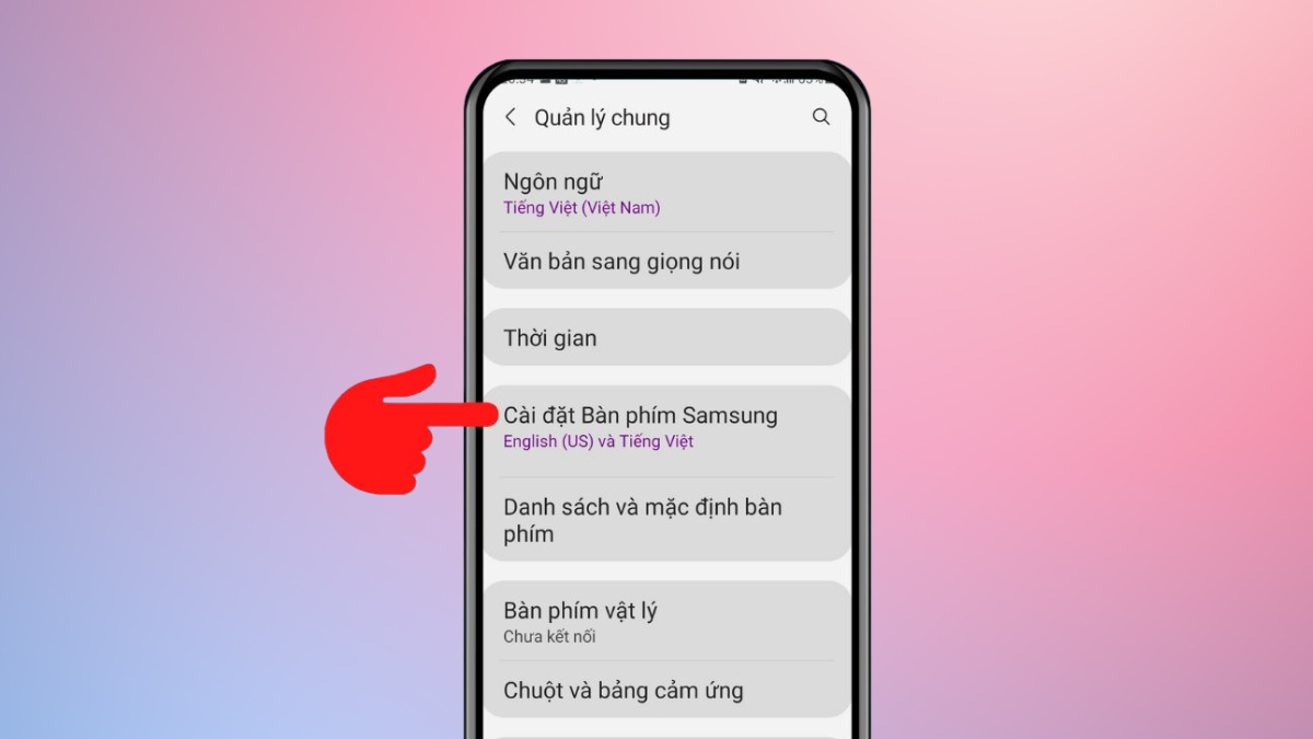 Cài đặt Bàn phím Samsung